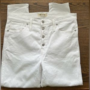Madewell skinny 10” high rise crop white size 32
